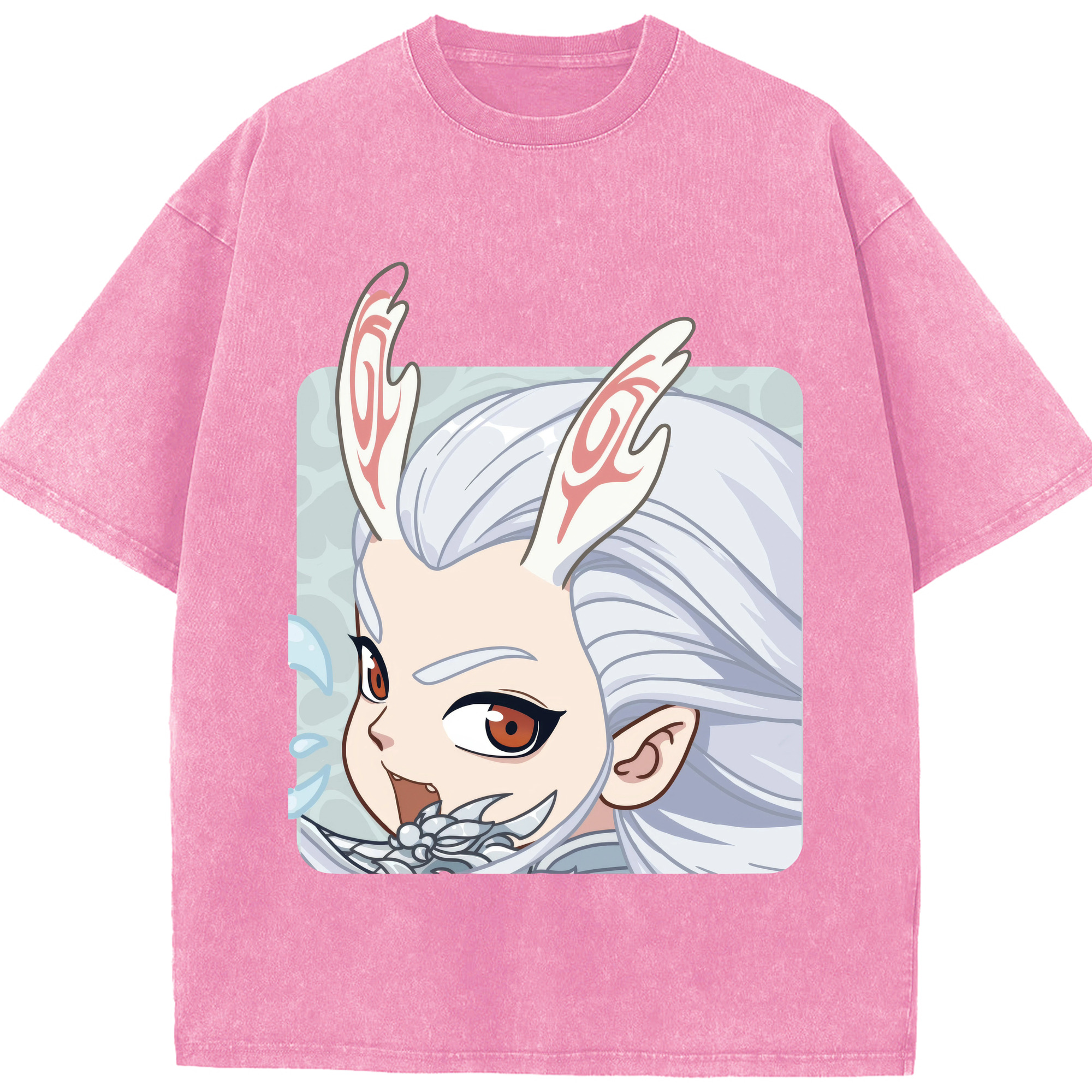 （画像用） Ne Zha 2 ナタ 魔童の大暴れ 綿100% ヴィンテージ風 半袖Tシャツ（フロントプリント）
